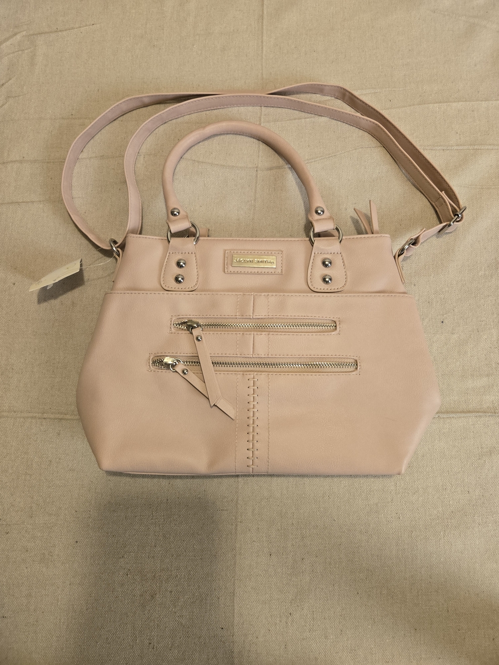 Jaclyn Smith Pink Handbag with Handles and Adjustable Strap